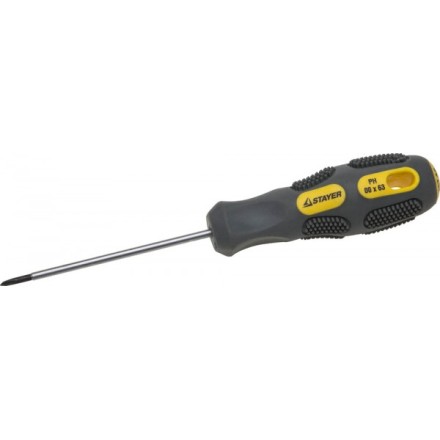 Отвертка STAYER &quot;PROFESSIONAL&quot; &quot;MAX-GRIP&quot; слесарная, Cr-V, намагниченная, PH №00х63мм 2582-00-063 G купить в Когалыме