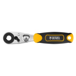 Ключ-трещотка для бит 1/4&quot; Denzel 11633, 52 зуба, CrMo, адаптер для торцевых головок Denzel