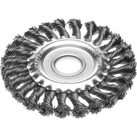 STAYER "PROFESSIONAL". Щетка дисковая для УШМ, жгутированная стальная проволока 0,5мм, 150ммх22мм 35120-150 купить в Когалыме