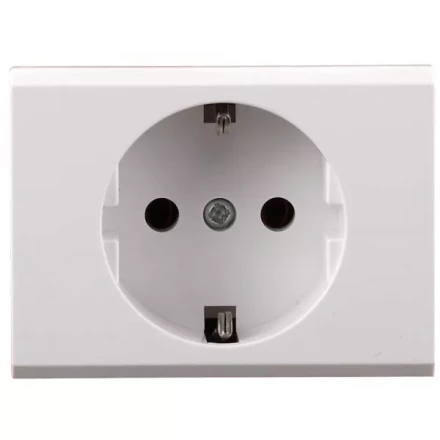 Розетка СВЕТОЗАР "ЭФФЕКТ" с заземлением, одинарная, без вставки и рамки, цвет белый, 16А/~250В SV-54400-W купить в Когалыме
