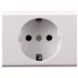 Розетка СВЕТОЗАР "ЭФФЕКТ" с заземлением, одинарная, без вставки и рамки, цвет белый, 16А/~250В SV-54400-W купить в Когалыме