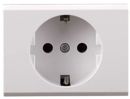 Розетка СВЕТОЗАР "ЭФФЕКТ" с заземлением, одинарная, без вставки и рамки, цвет белый, 16А/~250В SV-54400-W купить в Когалыме