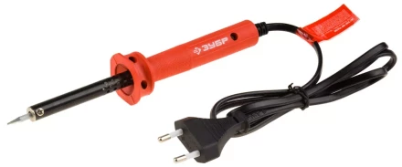 Электропаяльник ЗУБР &quot;МАСТЕР&quot; с пластиковой рукояткой и долговечным жалом, форма конус, 40Вт 55400-40_z01 купить в Когалыме