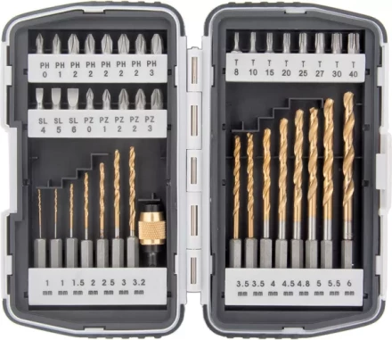 Набор бит и свёрел,магнитный адаптер,CrV, в пласт. боксе,40шт MATRIX 11322 купить в Когалыме