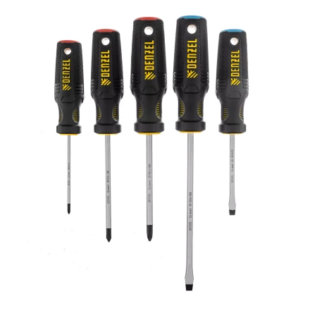 Набор отверток 5 шт Denzel, PH+SL, S2, 3к рукоятка, 122157 купить в Когалыме