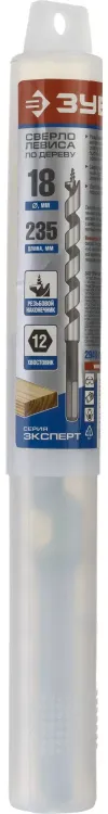 ЗУБР. Сверло по дереву, спираль Левиса, HEX хвостовик, 18х235мм 2948-235-18_z01 купить в Когалыме