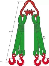 Строп текстильный четырехветвевой 4СТ 4 т  L=2.5 м РА 80 мм Звено РТ-3 купить в Когалыме