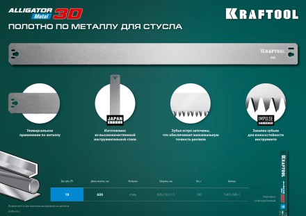 KRAFTOOL Alligator 3D, 600 мм, стусло прецизионное 15451-600-1 купить в Когалыме