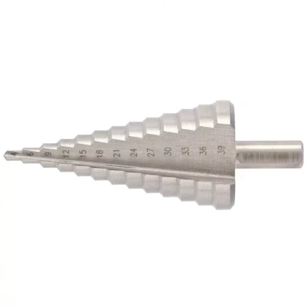 Сверло ступенчатое 4-6-9-12-15-18-21-24-27-30-33-36-39 мм Р6М5 трехгранный хвостовик Барс 72363 купить в Когалыме