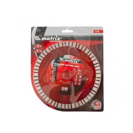 Диск алмазный отрезной Турбо-сегментный 180 х 22,2 мм сухая резка MATRIX Professional 73146 купить в Когалыме
