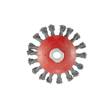 Щетка для УШМ 115 мм М14 "тарелка" крученая проволока 0,5 мм MATRIX 74610 купить в Когалыме