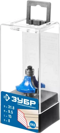 ЗУБР 31.8 x 15 мм, радиус 9.5 мм, фреза кромочная калевочная №1, Профессионал (28700-31.8) купить в Когалыме