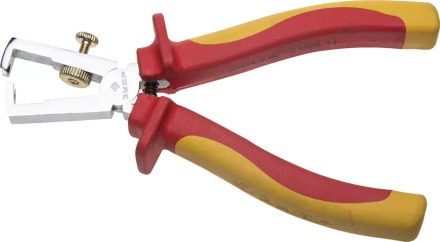 Пассатижи ЗУБР "ПРОФИЭЛЕКТРИК", диэлектр, для зачистки проводов, двухкомп рукоятка, до~1000В, d до 5мм, S поперечн сеч кабеля до 10мм2, 180мм 22145-9-16 купить в Когалыме