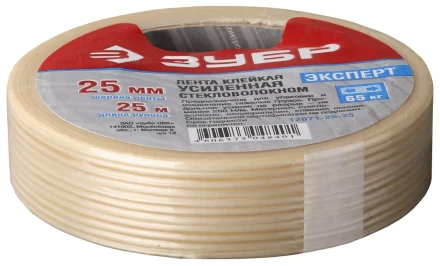 Лента ЗУБР "ЭКСПЕРТ" клеящая однонаправленная, усиленная стекловолокном, 25мм х 50м 12071-25-50 купить в Когалыме