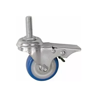 Колесо аппаратное поворотное SCtvb 92 75 мм с болтом и тормозом (синяя резина) 1027146 купить в Когалыме