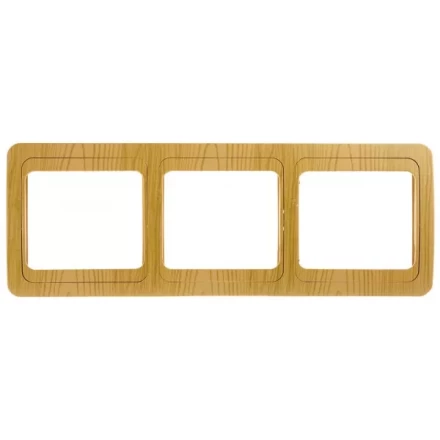 Панель СВЕТОЗАР "ГАММА" накладная, горизонтальная, цвет ольха, 3 гнезда SV-54148-A купить в Когалыме