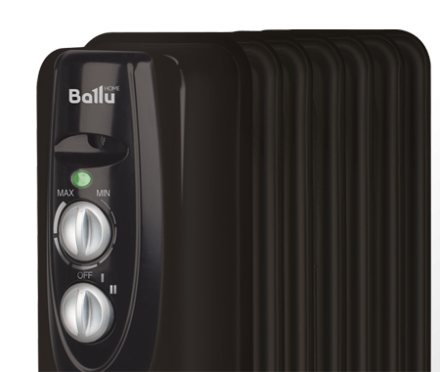 Маслянный радиатор обогреватель электрический BALLU Classic black BOH/CL-09BRN 2000 купить в Когалыме