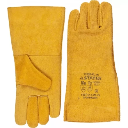 Термостойкие краги STAYER "MASTER" для сварки и тяжелых механических работ, 350 мм 11330-XL_z01 купить в Когалыме