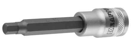 Торцовая бита-головка KRAFTOOL "INDUSTRIE QUALITAT", удлиненная, материал S2, HEX, сатинированная, 1/2", H7 27909-07_z01 купить в Когалыме