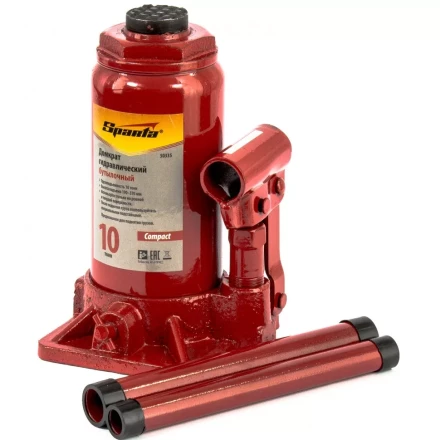 Домкрат гидравлический бутылочный 10 т, h подъема 190-370 мм Sparta Compact 50335 купить в Когалыме