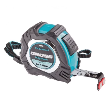 Рулетка Magnetisch 3 м х 16 мм обрезиненный корпус автоматическая фиксация Нейлоновое покрытиеытие зацеп с магнитом Gross 32570 купить в Когалыме