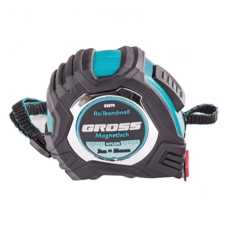Рулетка Magnetisch 3 м х 16 мм обрезиненный корпус автоматическая фиксация Нейлоновое покрытиеытие зацеп с магнитом Gross 32570 купить в Когалыме
