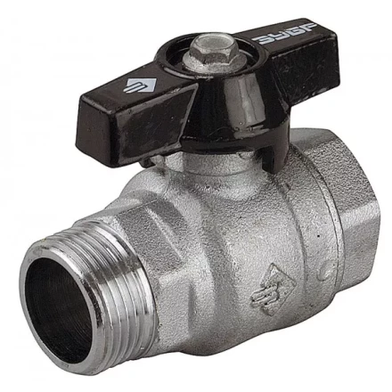 Кран шаровой ЗУБР полнопроходной "мама-папа", бабочка, хромиров латунь, 3/4" 4-51324-C-3/4 купить в Когалыме