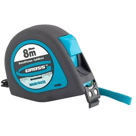 Рулетка "Ergonomisch" 8 м x 25 мм магнитный обрезиненный зацеп  GROSS 31104 купить в Когалыме