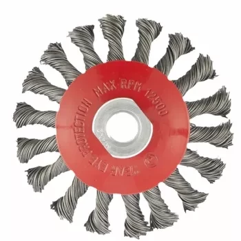 Щетка для УШМ, 125 мм, М14, "тарелка", крученая проволока  0,5 мм  MATRIX 74611 купить в Когалыме