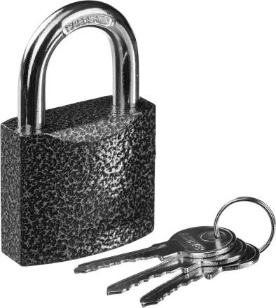 Замок STAYER "STANDARD" навесной, металлический корпус, закаленная дужка, 50 мм 37160-50 купить в Когалыме
