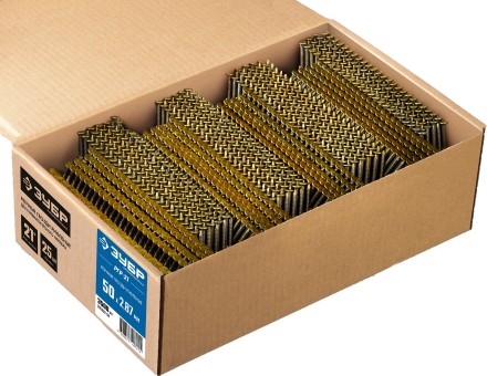 ЗУБР SN21 50 х 2.87 мм, реечные гвозди рифленые, 3500 шт (305392-50) купить в Когалыме