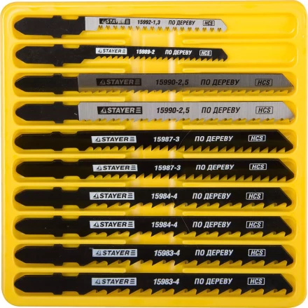 Набор STAYER "PROFI" Пилки "МАСТЕР №1" для эл/лобзика, по дереву, EU-хвост., 10шт 15981-H10-1 купить в Когалыме
