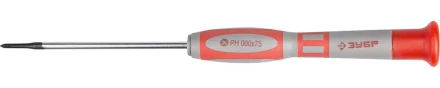 Отвертка ЗУБР "МАСТЕР" для точных работ, Cr-V, PH №000х75мм 25632-000-075 купить в Когалыме