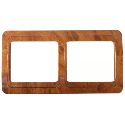 Панель СВЕТОЗАР "ГАММА" накладная, горизонтальная, цвет орех, 2 гнезда SV-54146-N купить в Когалыме