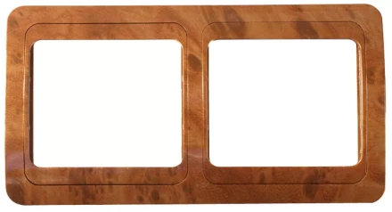 Панель СВЕТОЗАР "ГАММА" накладная, горизонтальная, цвет орех, 2 гнезда SV-54146-N купить в Когалыме