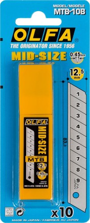 Лезвия OLFA сегментированные для OL-MT-1, 9 сегментов, 12,5мм OL-MTB-10B купить в Когалыме