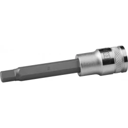 Торцовая бита-головка KRAFTOOL "INDUSTRIE QUALITAT", удлиненная, материал S2, HEX, сатинированная, 1/2", H8 27909-08_z01