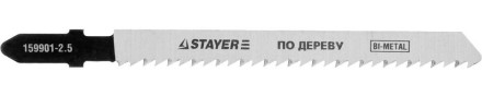 Полотна STAYER &quot;PROFI&quot;, T101BF, для эл/лобзика, Bi-Metall, по твердому дереву, EU-хвост., шаг 2,5мм, 75мм, 2шт 159901-2.5_z01 купить в Когалыме