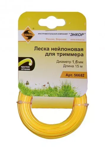 Леска нейл. для трим.,ф1,6ммх15м, круг Энкор 1/20 56652 купить в Когалыме