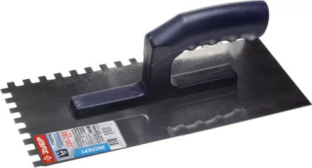 Гладилка ЗУБР нержавеющая с пластиковой ручкой, зубчатая, 8х8мм 0804-08 купить в Когалыме