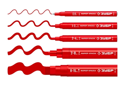 ЗУБР МК-80 красный, 0.8 мм маркер-краска (06324-3) купить в Когалыме