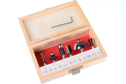 Набор фрез по дереву Вихрь 6шт (хвостовик 8мм), кейс 73/10/6/20 купить в Когалыме