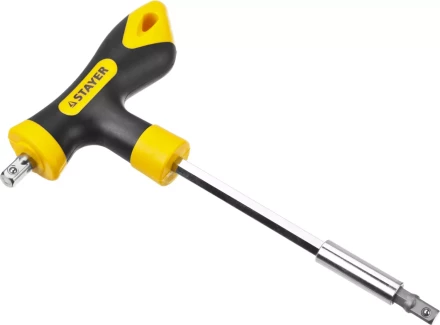 Набор STAYER "MASTER" "HERCULES": Отвертка реверсивная, Т-образная отвертка-битодержатель, адаптер для торц голов, 43 предм 25084-H43 купить в Когалыме