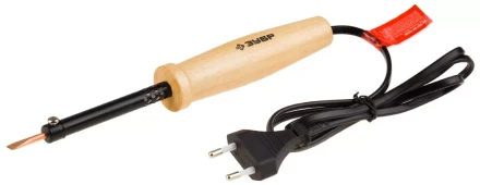 Электропаяльник ЗУБР "МАСТЕР" с деревянной рукояткой и долговечным жалом, форма клин, 40Вт 55405-40_z01 купить в Когалыме