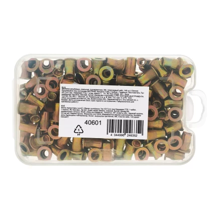 Заклепки резьбовые, стальные, оцинкованные, М4, пластиковый кейс, 140 шт. Denzel 40601 купить в Когалыме