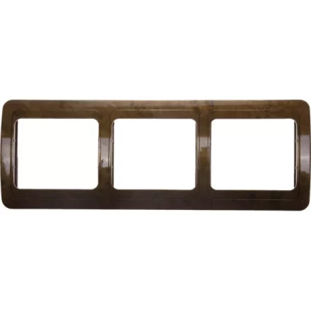 Панель СВЕТОЗАР "ГАММА" накладная, горизонтальная, цвет орех, 3 гнезда SV-54148-N купить в Когалыме