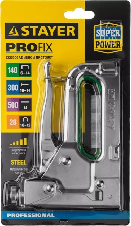 Степлер "Max 140" с регулировкой силы удара, металл корпус 4-в-1: тип 140 (6-14 мм) / 28 (9-11 мм) / 300 (10-14 мм) / 500 (14 мм), STAYER 31508_z02 купить в Когалыме