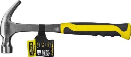 Молоток-гвоздодер STAYER "PROFESSIONAL" цельнометаллический с двухкомпонентной рукояткой, 450г 2025-450 купить в Когалыме