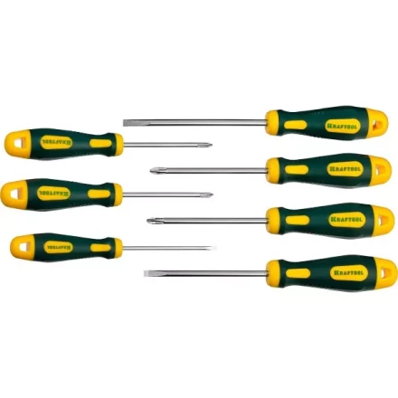 Набор X-Drive, KRAFTOOL 250081-H7: Отвертки профессиональные, SL: 3x80, 5x100, 6x125; PH: 1x80, 2x100; PZ: 1x80, 2x100 250081-H7 купить в Когалыме
