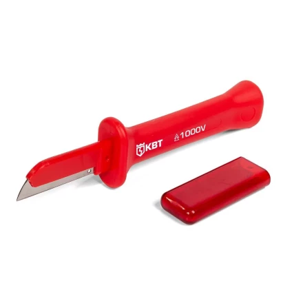 Нож монтерский диэлектрический КВТ НМИ-15 с частично изолированным прямым лезвием (86567) купить в Когалыме